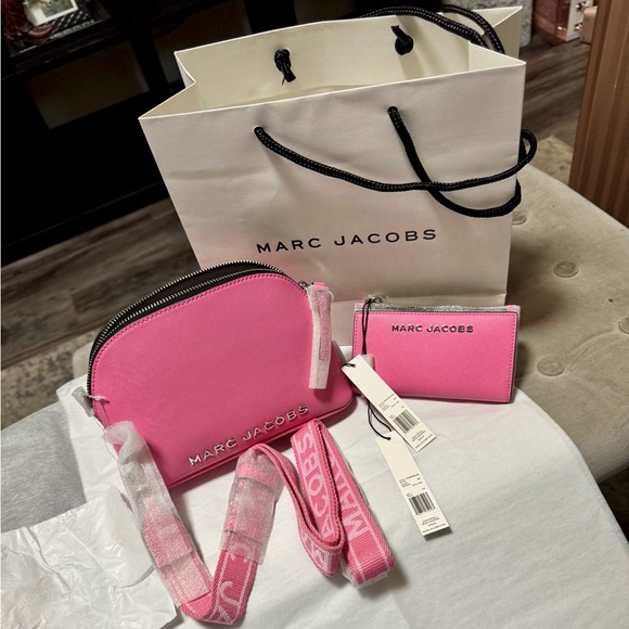 Marc Jacobs Vibrant Pink Crossbody Bag and Wallet